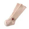 Mois nouveau-né bébé chaussettes fleur longue Tube chaussettes tout-petits coton genou chaussettes hautes bébé accessoire pour garçons filles J220621