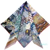 Шарфы катились на 100% шелковый шарф шелк 90 90 см Фолард En Soie Pure Scarfs в летнюю ночь шарфы мечты.