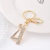 Arabic Numerals Key ring Zinc Alloy Rhinestone Figure Keychain 0-9 Golden Lucky Number For Women Bag Car Pendant Keyring Keyfob