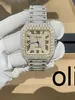Hip Hop 22K Gold Golde Micro CZ roestvrijstalen pols heren luxe horloge x4qg