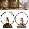 Fragrance Lamps Backflow Incense Burner Waterfall Lotus Holder LED Light Ceramic USB Lighting Home Furnishings Yoga Room DecorsFragrance Fra