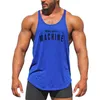 تتصدر دبابات الرجال رجال الصالات الرياضية Stringer Top Fitness Vest Canotta كمال الأجسام لبناء خزانات العضلات القطن القطن القميص.