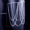 Chains Necklace Circle Crystal Leg Chain Glitter Body Beach Thigh Fashion Jewelry Accessory Initial Silver NecklaceChains