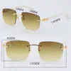 Wholesale Selling Plank Aztec Arms Rimless Sunglasses 8300816 Classic Pilots Metal Frame Simple Leisure Sun glasses Large Square Glasses 18K Gold UV400 Lens Luxury