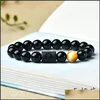 Arts et artisanat 8mm perles de pierre d'oeil de tigre 12 constellation couple brins noirs bracelet hommes bracelets pour femmes pseras m sports2010 dhuwt