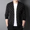 Men's Sweaters Spring Autumn Men Cardigan Luxury Knitted Business Casual Korean Mens Jackets Coat Letter Jacquard Male SweaterMen's