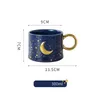 Tassen Kreative Keramik Gold Mond Sonne Kaffee Mit Handgriff Porzellan Tee Milch Tassen Nordic Hause Büro Wasser Becher Tasse nette GiftMugs