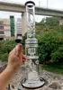 16 inch Black Bong Hookahs with Tire Percolators Multi-holes Water Recycler Smoking Pipes with Bowls for Female 14mm Joint