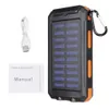 듀얼 USB 충전 포트 LED 라이트 카라비너 ​​나침반을 가진 20000mAh 휴대용 태양 광 발전 은행 충전 휴대폰 태양열 충전기