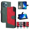 Étuis portefeuille en cuir hybride Hit Color pour Iphone 15 14 Pro Max Iphone15 ProMax 15Pro Trois couleurs d'épissage de carte de crédit ID Slot Titulaire Kickstand Stand Flip Cover Pouch