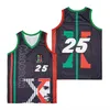 Man Film Film 1992 Power Basketball Jerseys 25 Malcolm x Mundor Black Team Color Hiphop Pure Cotton Hafdery i zszyty hip hop oddychający dla fanów sportu Dobry