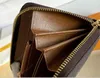جلدية أصلية باريس منقوشة الرجال نساء مصمم محفظة محفظة L Classic Zipper Wallets حامل بطاقة Long Pres