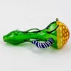 Latest Colorful Filter Pipes Portable Pyrex Thick Glass Dry Herb Tobacco Oil Rigs With Horns Handmade Handpipe Smoking DHL Free