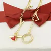 Chains Red Color Heart LOVE Tag Pendant Necklace Copper Zircon Stone Round Circle Clasp Buckle Chain Gothic Jewelry GiftChains