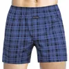 Onderbroek 2 stks/perceel strechable plaid heren katoenen ondergoed homme bokser knop sluiting huis slijtage comfortabele man slipjes zomer mannelijke sho