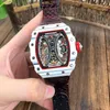 Uxury Watch data Business Speisure Fibre Fibre puste Ful-Automatyczne męskie zegarek mechaniczny