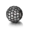 Fashion Metal Beads CZ Micro Pave Copper Bead Charm per gioielli che fanno dimensioni 8 10 MM