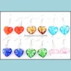 Other Earrings Jewelry Wholesale 6Pairs Handmade Murano Lampwork Glass Mixed Color Womens Inner Flower Heart Earring Gift Dr Dhkay