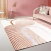 Tapis Rose De Luxe Nordique Tapis Salon Chambre Table Basse Chevet Tapis De Sol Géométrique Moderne Rectangle TapisTapis TapisTapis