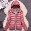 Women Down Jacket 15 Colors Plus Size 5XL 6XL 7XL 2022 New Spring Autumn Women Ultra Lightweight Packable Hooded Down Jacket L220730