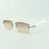 Lunettes de soleil blancs blancs 3524012 avec des objectifs de 56 mm pour hommes et femmes274c