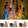 Cordes chaîne extérieure solaire alimenté par batterie bouteille de liège lumière 1M 2M bricolage guirlande fée pour mariage noël feston décor LED LED