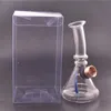 Mini glas vatten tobak bong pip pyrex hookah oljeplattor dab bongs med metall skål för rökning torr ört