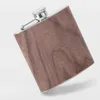 6oz Portable Pocket Stainless Steel Hip Flask Flagon Wood Grain Pattern Whiskey Wine Pot Drinker Alcohol Bottle Travel Tour Drinkw7874464