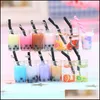 Charms Jewelry Findings Components Creative Resin Pearl Milk Tea Bubble Fruit Juice Cup Bottle Pendant For Jewelr Dhszz