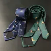 Linbaiway 7 cm Herrslips Jacquardvävd Cravatta-halsslipsar för man Brudgum Business Slipsskjorta Corbatas Custom Logo