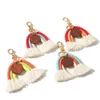 2022 Weaving Rainbow Wood Keychains for Women Boho Handmade Handmed Key Ckeyring Macrame Bag Bag Car Jewelry Jewelry