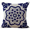 Cushion/Decorative Pillow Floral Chinese Style Reusable Cushion Case Cover Cotton Linen Thicken Washable Wear-resistant Hug Pillowcase Type