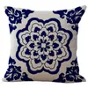 Coussin/Oreiller décoratif Floral Style chinois Housse de coussin réutilisable Housse de coussin en coton épais Lavable Résistant à l'usure Type de taie d'oreiller