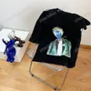 22SS män kvinnor designers t skjortor tee regnbåge porträtt brev tryck bomull kort ärm besättning halsgång xinxinbuy m-xl