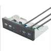 Hubs USB 5.25 Painel frontal de áudio Hub 3.1 USB-C tipo C USB3.0 2.0 Multiport Splitter w/ cabeçalho interno da placa-mãe 20pin key-ausb