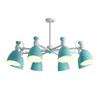 Lampes Suspendues Lustre En Métal Minimaliste Moderne E27 Led Gris Vert Couleur Lustres À Tête Universelle Pour Cuisine Salon Chambre S