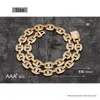 Chaînes Hip Hop Micro Pavé CZ Pierre Bling Glacé 16mm Solide Grain De Café Cochon Nez Lien Chaîne Collier Pour Hommes Rappeur BijouxChains ChainsCh