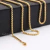 Chains Wholesale 3mm Box Rolo Chain Necklace Stainless Steel Fashion Men's Women Jewelry Gold / Black 18 Inch-32 InchChains Elle22