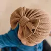 Kapaklar Şapkalar Doğdu Bebek Yay Knot Türban Şapka Toddler Kız Erkekler için 0-3y Kış Pamuk Bebek Kapak Bonnet Beanies Sıcak Hatscaps Capscaps