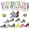 Mehrfarbiger Silikon-3D-Sneaker, PU-Seil, Basketball-Schlüsselanhänger, Ball, Sportschuhe, Schlüsselanhänger, Auto-Seil-Schlüsselanhänger, 3 Stück/Sets für Männer und Frauen, Mode-Accessoires