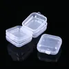 Mini caja pequeña de plástico transparente de 35x35x17mm, caja de almacenamiento de tapones para los oídos para joyería, contenedor de cuentas, organizador transparente de maquillaje, cajas de regalo