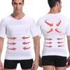 Men Body Toning T Shirt Shaper Corrective Posture Shirt Slimming Belt Belly Abdomen Fat Burning Compression Corset 220712
