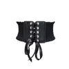 ベルトレディースファッションコルセットタッセル蝶ネクタイレース用途の装飾的なワイドベルトベルト