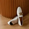 Sandalias mocasines para mujer 2022, zapatos planos de piel de vaca para chico para mujer, diseño de marca con hebilla de Metal, mocasines informales LuxeSandals