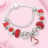 Charmarmband Leylyl Romantic Red Crystal Heart Armband Bangle Fashion Arrow Lipstick Beads For Women Girl Giftcharm