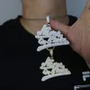 Kvinnliga män hiphop iced ut bling brev aldrig gå bröt hänge med kubansk repkedja hiphop halsband mode kubik zirkonia charm4786342