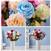 17 Färg Artificial Silk 3 Heads Peony Flowers Bouquets Simulated Core Spun Peonys Wedding Home Decoration Flower Bouquet av Sea T9i001911