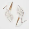 Delicate scarpe da sposa da sposa in pizzo francese 2022 10 cm 3,94 pollici tacco alto punta a punta perle rosa perla 3D floreale bianco pompe per le spose taglia 36-44 damigelle d'onore per feste formali