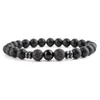 Clasic deisgn 8mm natursten lava pärlor strängar armband högkvalitativa smycken för män kvinnor gåva