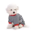 Dog Apparel Fashion Striped Clothes Cotton Pajamas Jumpsuit For Pet Puppy Soft Cozy Warm Jumpsuits Romper Sleep ClothesDog ApparelDog